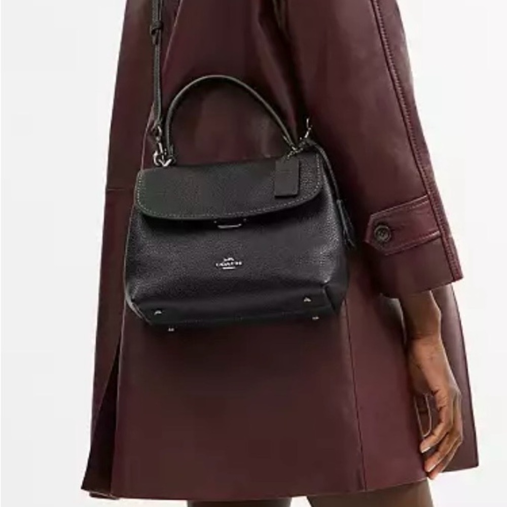 Brand new Authentic Coach Emory bag Black Pebbled Leather purse. - Picture 14 of 14